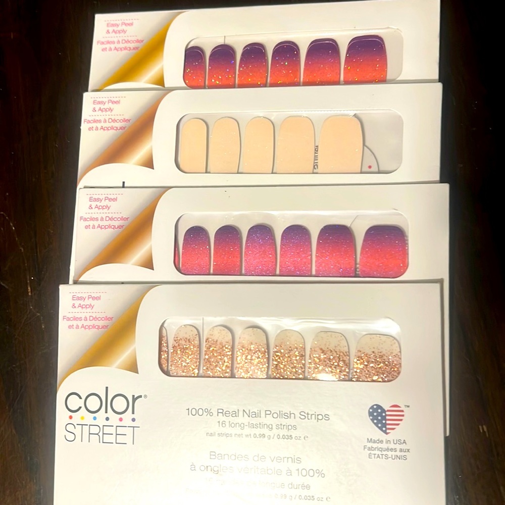 x4 COLOR STREET Nail Polish Strips!